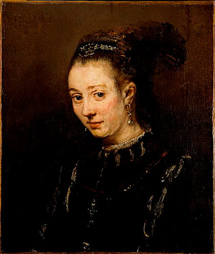 Retrato de uma jovem (Rembrandt) - Reprodução com Qualidade Museu