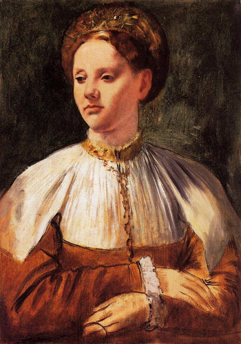 Retrato de uma mulher jovem, após a Bacchiacca (Edgar Degas) - Reprodução com Qualidade Museu