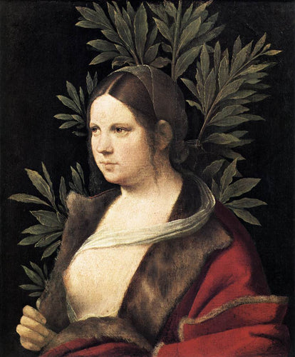 Retrato de uma jovem mulher - Laura (Giorgione) - Reprodução com Qualidade Museu