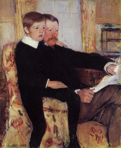 Retrato de Alexander J. Cassat e seu filho Robert Kelso Cassatt (Mary Cassatt) - Reprodução com Qualidade Museu