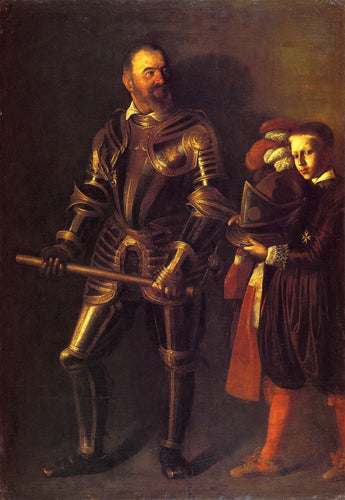 Retrato de Alof De Wignacourt e sua página (Caravaggio) - Reprodução com Qualidade Museu