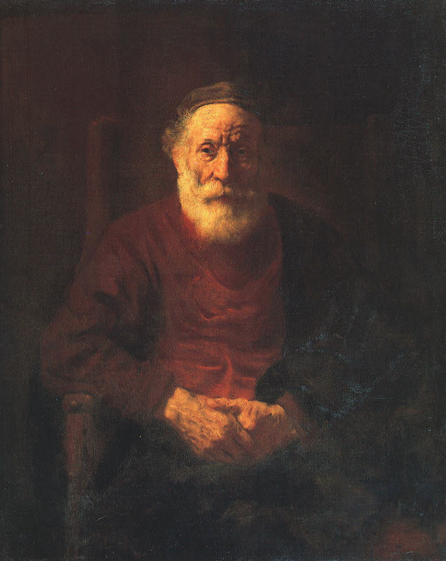 Retrato de um velho de vermelho (Rembrandt) - Reprodução com Qualidade Museu