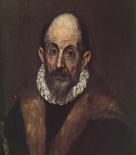 Retrato de um homem idoso - suposto auto-retrato de El Greco - Replicarte