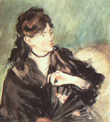Retrato de Berthe Morisot (Edouard Manet) - Reprodução com Qualidade Museu