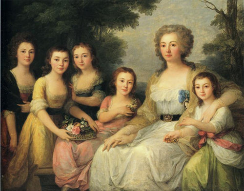 Retrato da condessa AS Protasova com suas sobrinhas - Replicarte