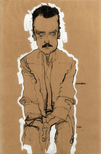 Retrato de Eduard Kosmack Frontal com as mãos postas - Replicarte