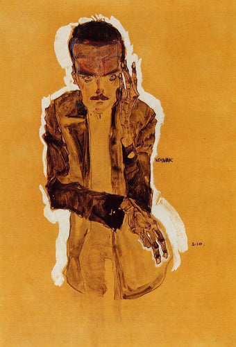 Retrato de Eduard Kosmack com a mão esquerda levantada - Replicarte
