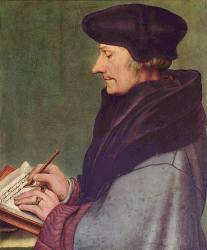 Retrato de Erasmus de Rotterdam escrevendo