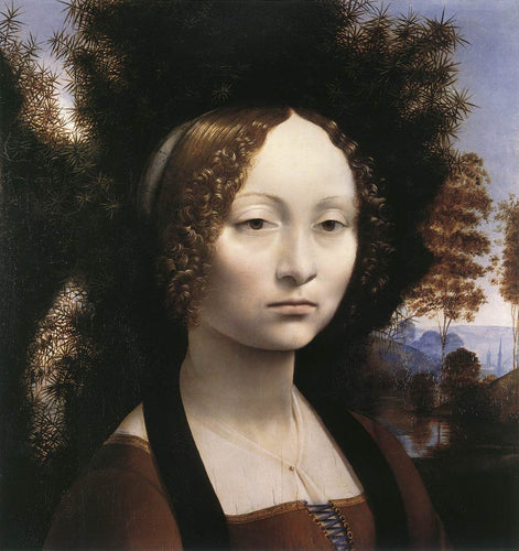 Retrato de Ginevra Benci (Leonardo da Vinci) - Reprodução com Qualidade Museu