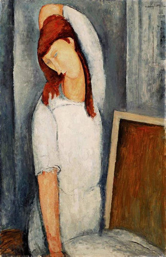 Retrato de Jeanne Hebuterne com o braço esquerdo atrás da cabeça - Replicarte