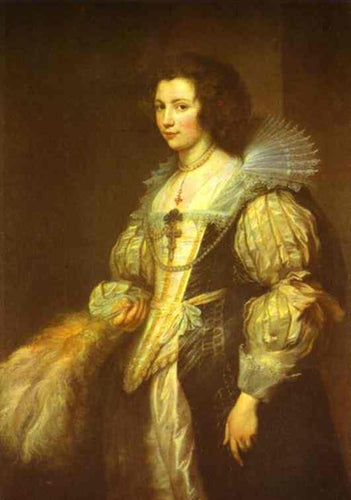 Retrato de Marie-Louise de Tassis (Anthony van Dyck) - Reprodução com Qualidade Museu