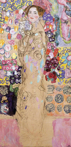 Retrato de Maria Munk - Inacabado (Gustav Klimt) - Reprodução com Qualidade Museu