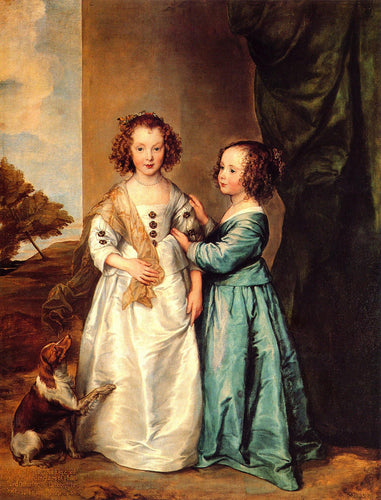 Retrato de Filadélfia e Elisabeth Cary (Anthony van Dyck) - Reprodução com Qualidade Museu