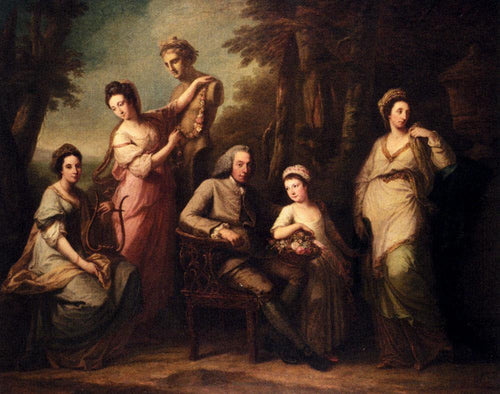 Retrato de Philip Tisdall com sua esposa e família - Replicarte