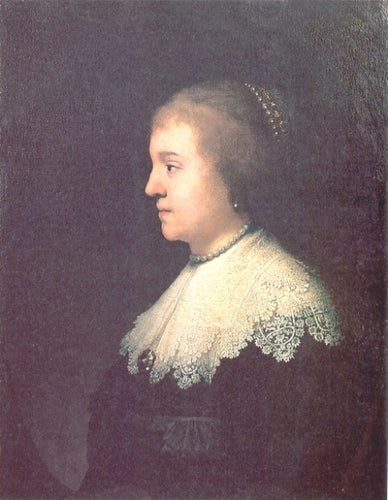 Retrato da Princesa Amalia Van Solms (Rembrandt) - Reprodução com Qualidade Museu