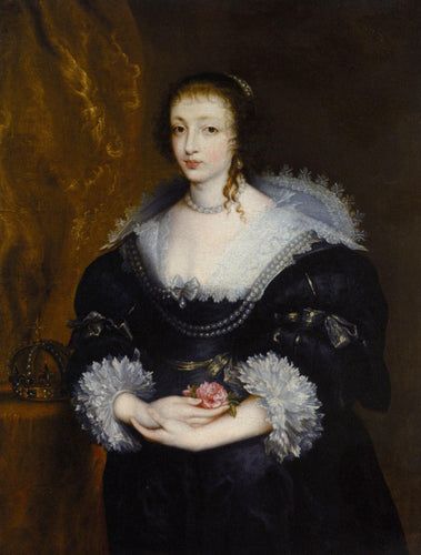 Retrato da Rainha Henrietta Maria (Anthony van Dyck) - Reprodução com Qualidade Museu