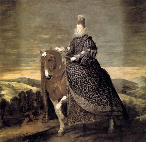 Retrato da Rainha Margarida da Áustria (Diego velázquez) - Reprodução com Qualidade Museu