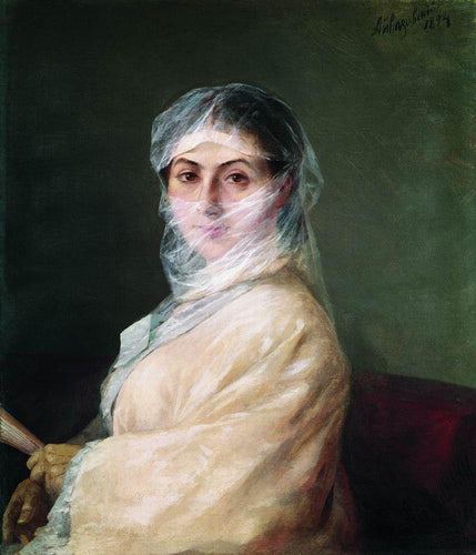 Retrato da esposa dos artistas, Anna Burnazyan (Ivan Aivazovsky) - Reprodução com Qualidade Museu
