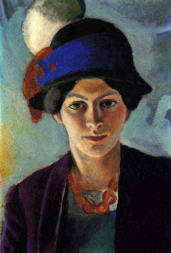 Retrato da esposa do artista com um chapéu - Replicarte