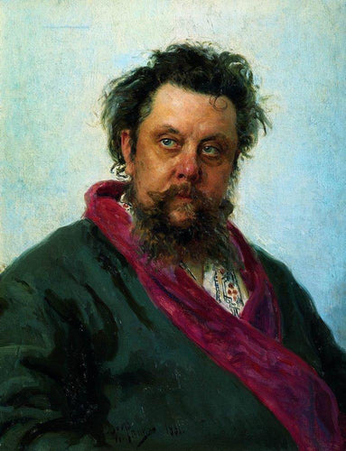 Retrato do compositor Modest Petrovich Mussorgsky