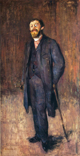 Retrato do pintor Jensen Hjell (Edvard Munch) - Reprodução com Qualidade Museu