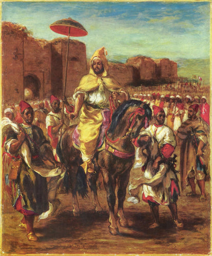 Retrato do Sultão de Marrocos (Eugene Delacroix) - Reprodução com Qualidade Museu