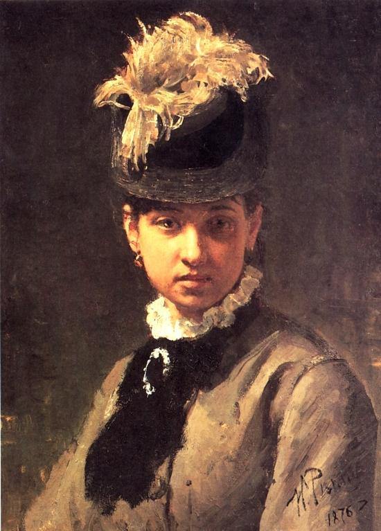 Retrato de Vera Repina, a esposa do artista - Ilya Repin