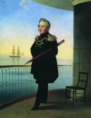 Retrato do vice-almirante MP Lazarev (Ivan Aivazovsky) - Reprodução com Qualidade Museu