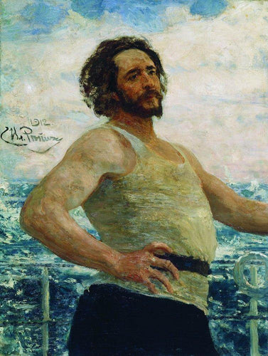 Retrato do escritor Leonid Nikolayevich Andreyev em um iate