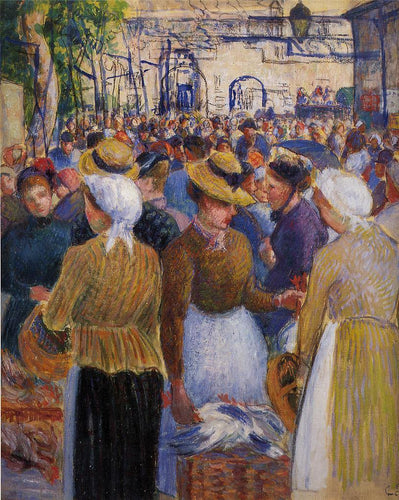 Mercado de aves em Gisors (Camille Pissarro) - Reprodução com Qualidade Museu