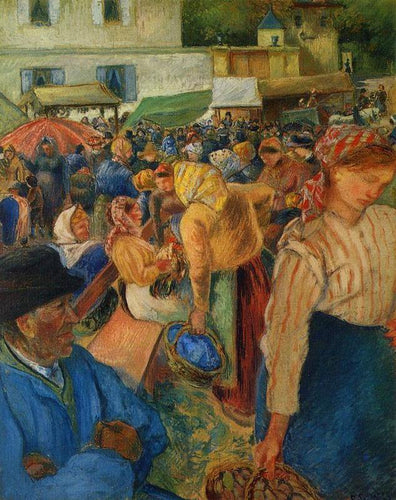 Mercado de Aves, Pontoise (Camille Pissarro) - Reprodução com Qualidade Museu
