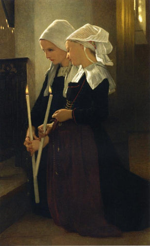 Oração em Sainte Anne Dauray (William-Adolphe Bouguereau) - Reprodução com Qualidade Museu