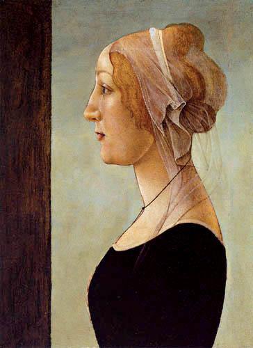 Retrato de uma mulher (Sandro Botticelli) - Reprodução com Qualidade Museu