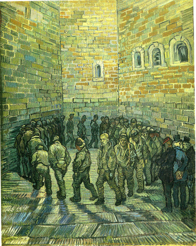 Exercício de prisioneiros - Rodada de prisioneiros (Vincent Van Gogh) - Reprodução com Qualidade Museu