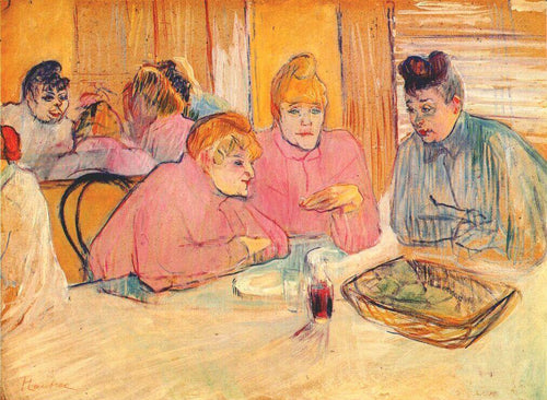 Prostitutas em torno de uma mesa de jantar (Henri de Toulouse-Lautrec) - Reprodução com Qualidade Museu