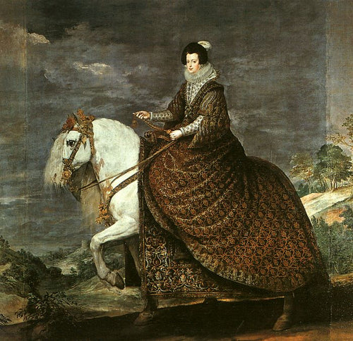 Rainha Isabella de Bourbon Equestre (Diego velázquez) - Reprodução com Qualidade Museu