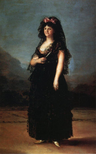 Rainha Maria Luisa usando uma mantilha