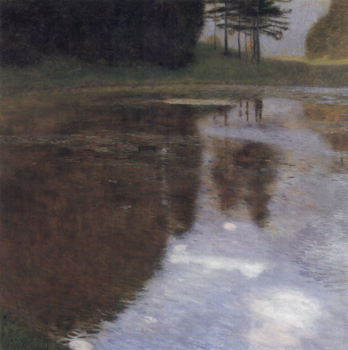 Lagoa tranquila no parque de apelo (Gustav Klimt) - Reprodução com Qualidade Museu