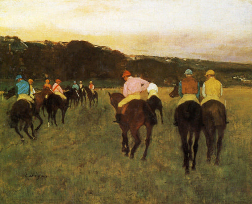 Cavalos de corrida em Longchamp (Edgar Degas) - Reprodução com Qualidade Museu