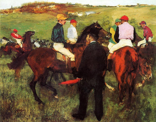 Cavalos de corrida em Longchamp (Edgar Degas) - Reprodução com Qualidade Museu