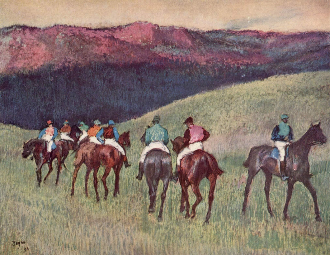Cavalos de corrida em uma paisagem (Edgar Degas) - Reprodução com Qualidade Museu
