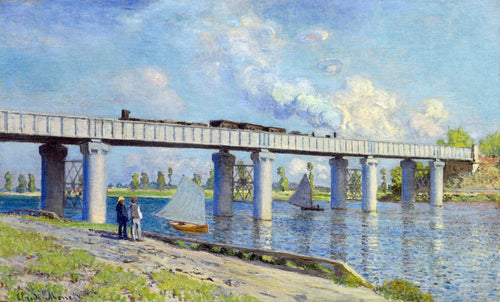 Ponte ferroviária em Argenteuil (Claude Monet) - Reprodução com Qualidade Museu