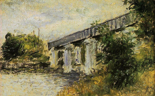 Ponte ferroviária em Argenteuil (Claude Monet) - Reprodução com Qualidade Museu