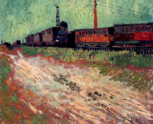 Carruagens ferroviárias (Vincent Van Gogh) - Reprodução com Qualidade Museu