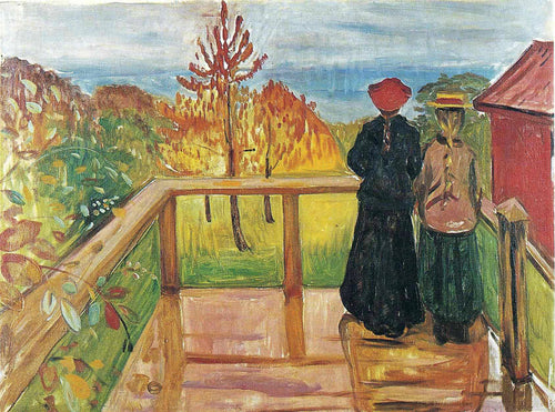 On The Veranda - Chuva (Edvard Munch) - Reprodução com Qualidade Museu