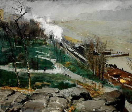 Chuva no rio (George Bellows) - Reprodução com Qualidade Museu
