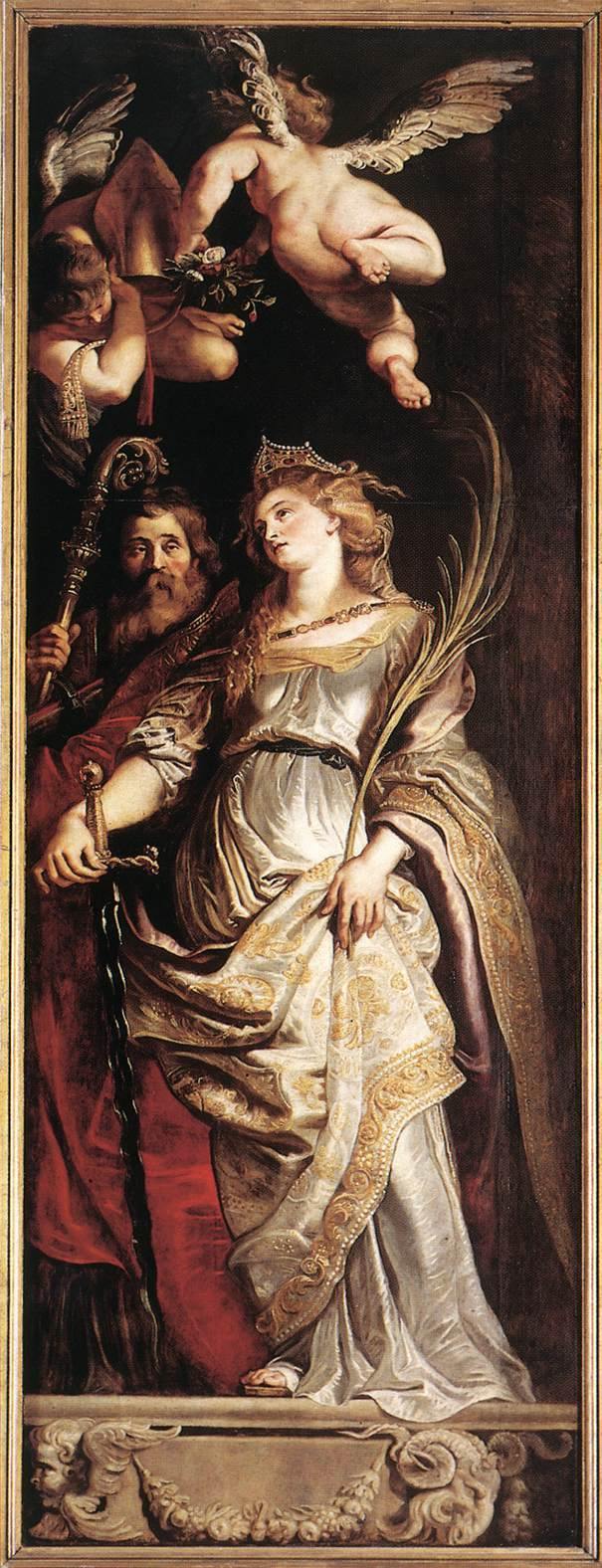 Levantamento da Cruz - Santos Eligius e Catarina (Peter Paul Rubens) - Reprodução com Qualidade Museu