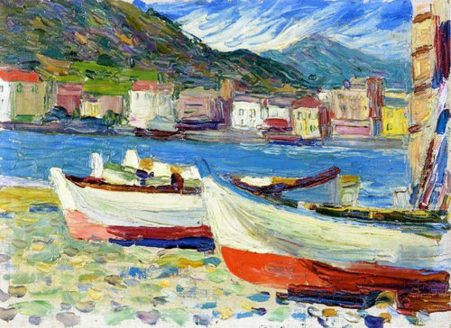Rapallo, barcos (Wassily Kandinsky) - Reprodução com Qualidade Museu