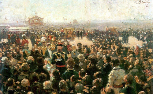Recepção para líderes cossacos locais, por Alexandre III, na corte do Palácio Petrovsky, em Moscou
