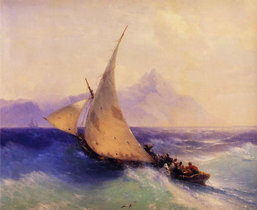 Resgate no mar (Ivan Aivazovsky) - Reprodução com Qualidade Museu